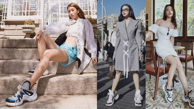 Kết hợp giày Louis Vuitton nữ cùng váy