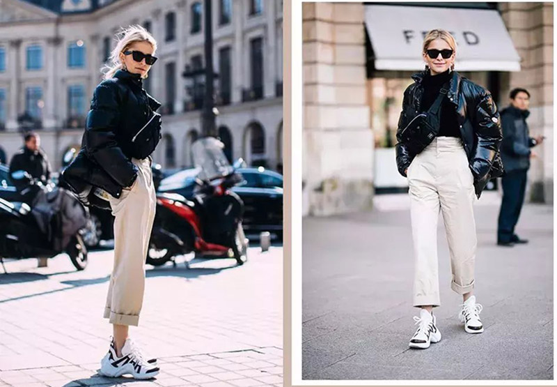 Áo khoác phối cùng giày Louis Vuitton nữ