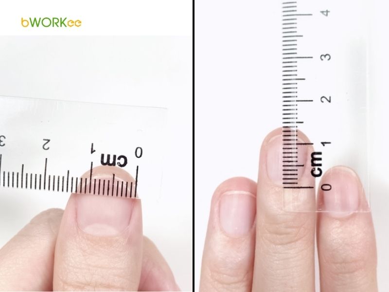 Cách đo size móng tay bằng thước kẻ (thước thẳng)