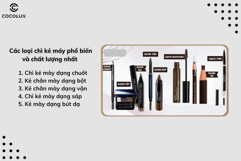 Các dạng chì kẻ mày phổ biến nhất và chất lượng nhất hiện nay