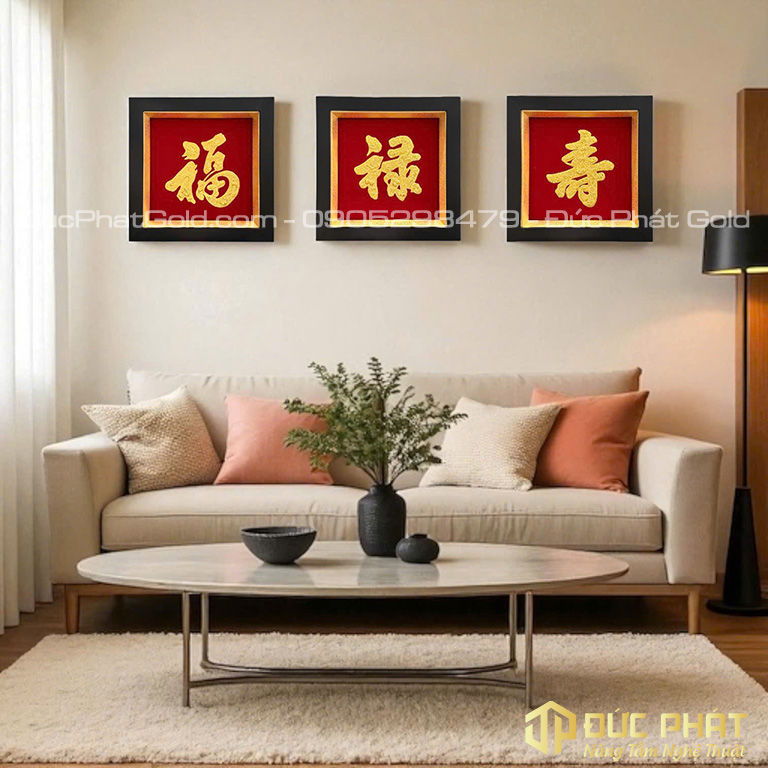 bộ tranh phúc lộc thọ chữ Hán