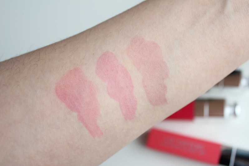 Dior Lip Addict Lip Tattoo review and swatches in 451 Natural Coral, 761 Natural Cherry and 771 Naturally Berry
