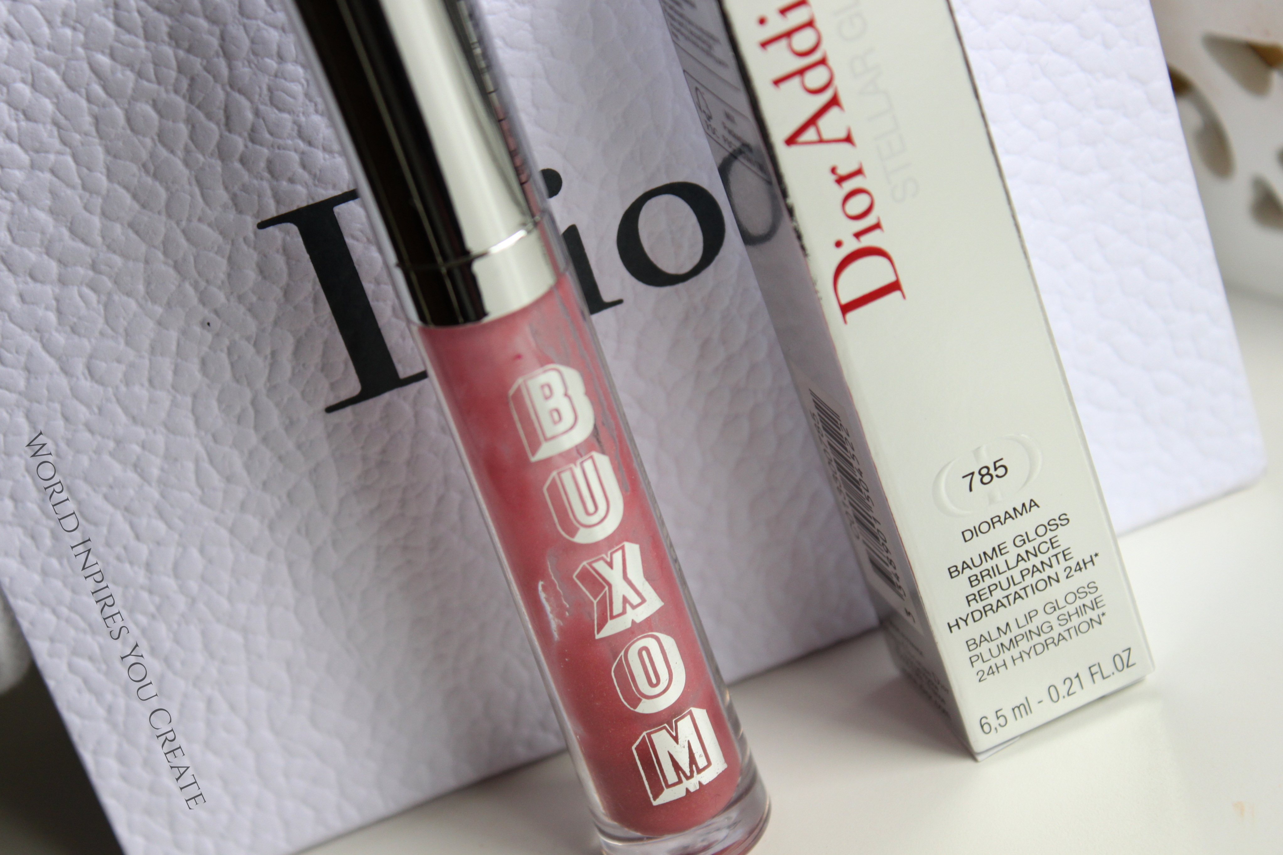 dior stellar gloss 785 diorama vs buxom dolly