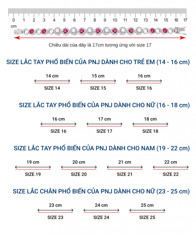Hướng dẫn đo size lắc và vòng tay
