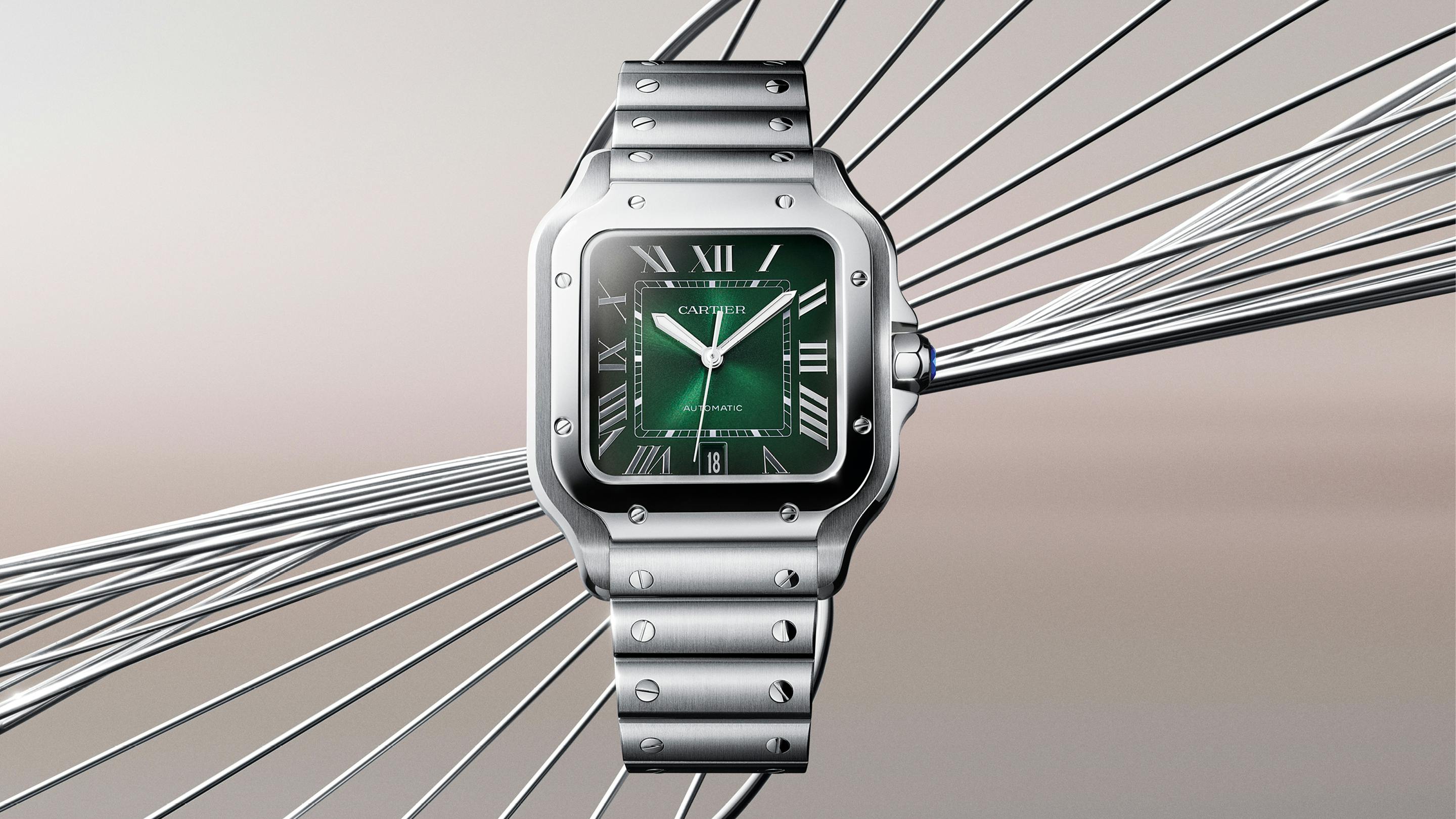 The Santos De Cartier With Green Dial