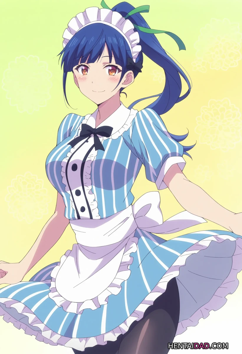 Ami Tsuruga Nữ Phục Vụ Nhí Với Mái Tóc Xanh Tươi Tắn.