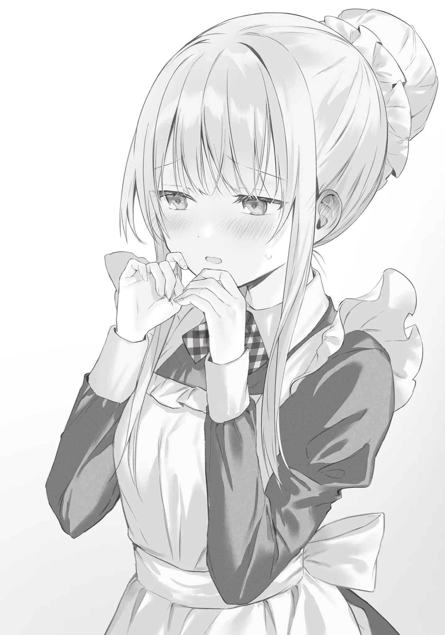 Ảnh shiina mahiru hentai hầu gái mắt ướt át chắp tay e thẹn