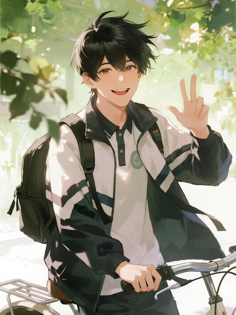 Hình ảnh anime nam học sinh thể hiện nét đẹp tự nhiên