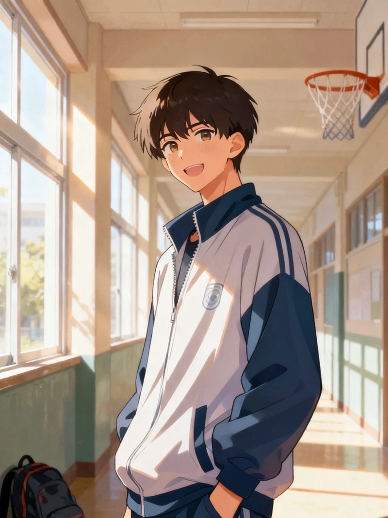 Ảnh anime nam học sinh thể hiện sự tự nhiên và gần gũi