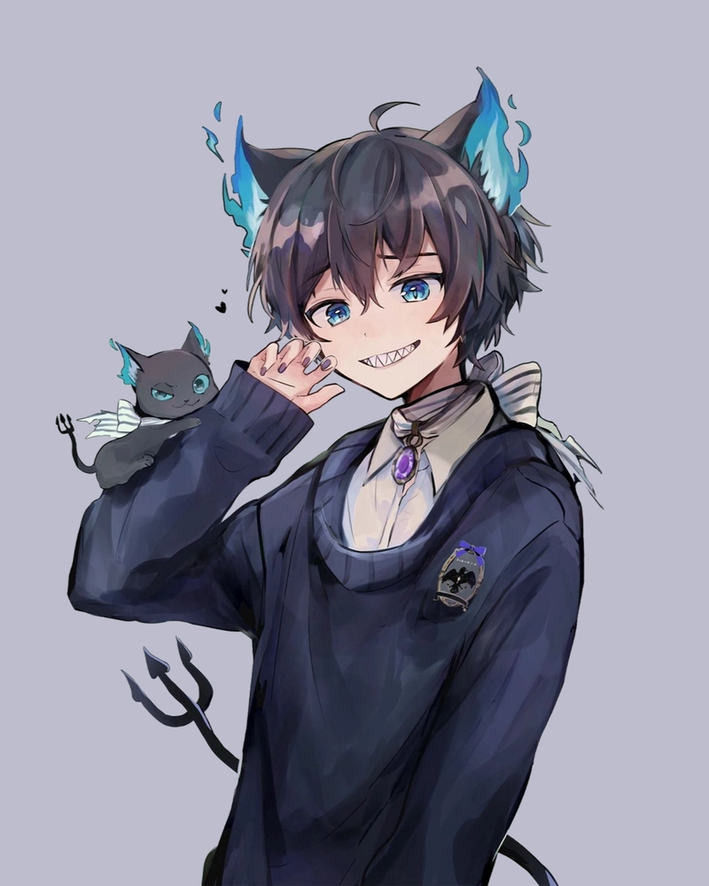 Hình anime nam học sinh với phong cách trẻ trung hiện đại