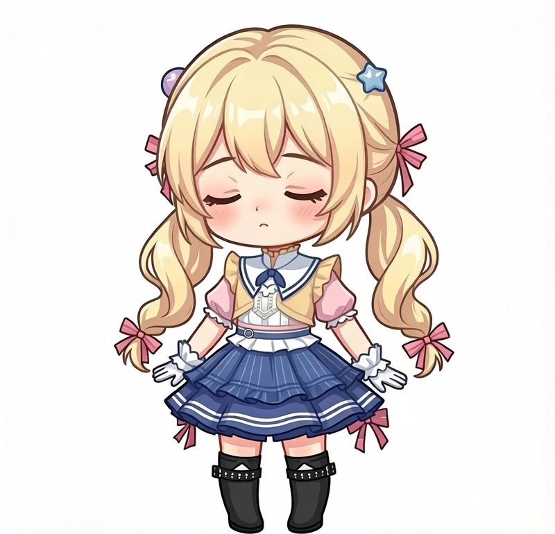 Ảnh học sinh chibi với balo và sách vở