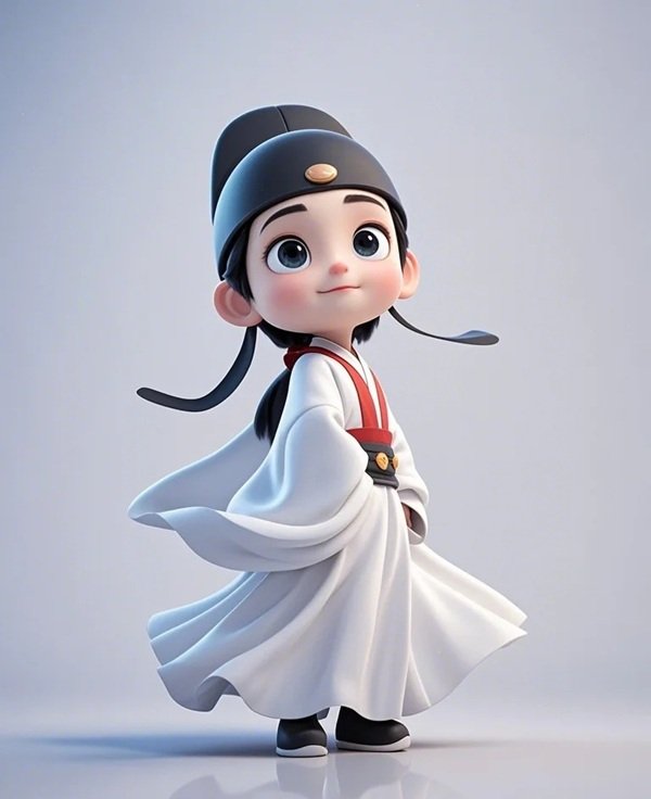 Học sinh chibi mặc đồng phục tạo hình dễ thương