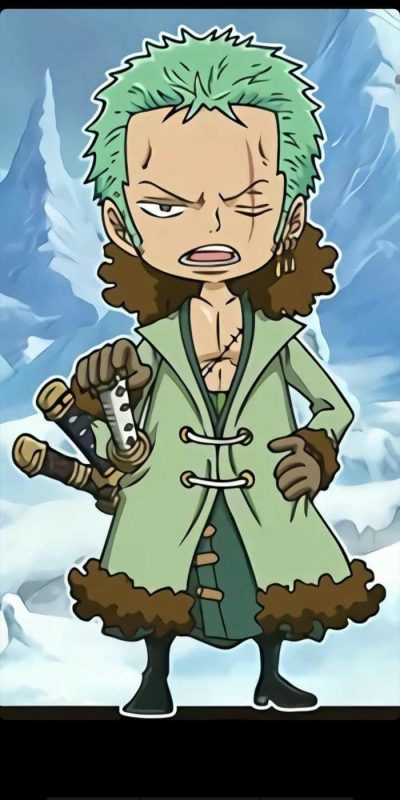99+ hình nền Zoro chibi tóc xanh ngầu đẹp nhất