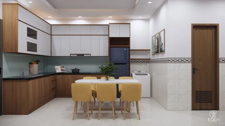 Mẫu tủ bếp thiết kế theo phong cách Scandinavian hiện đại