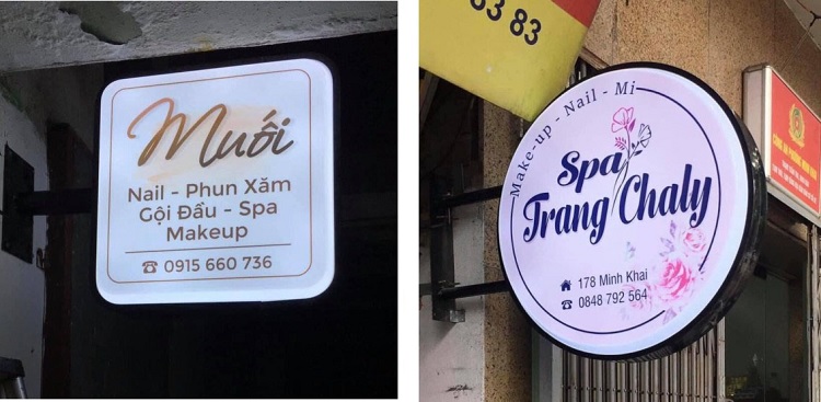 biển hộp đèn makeup
