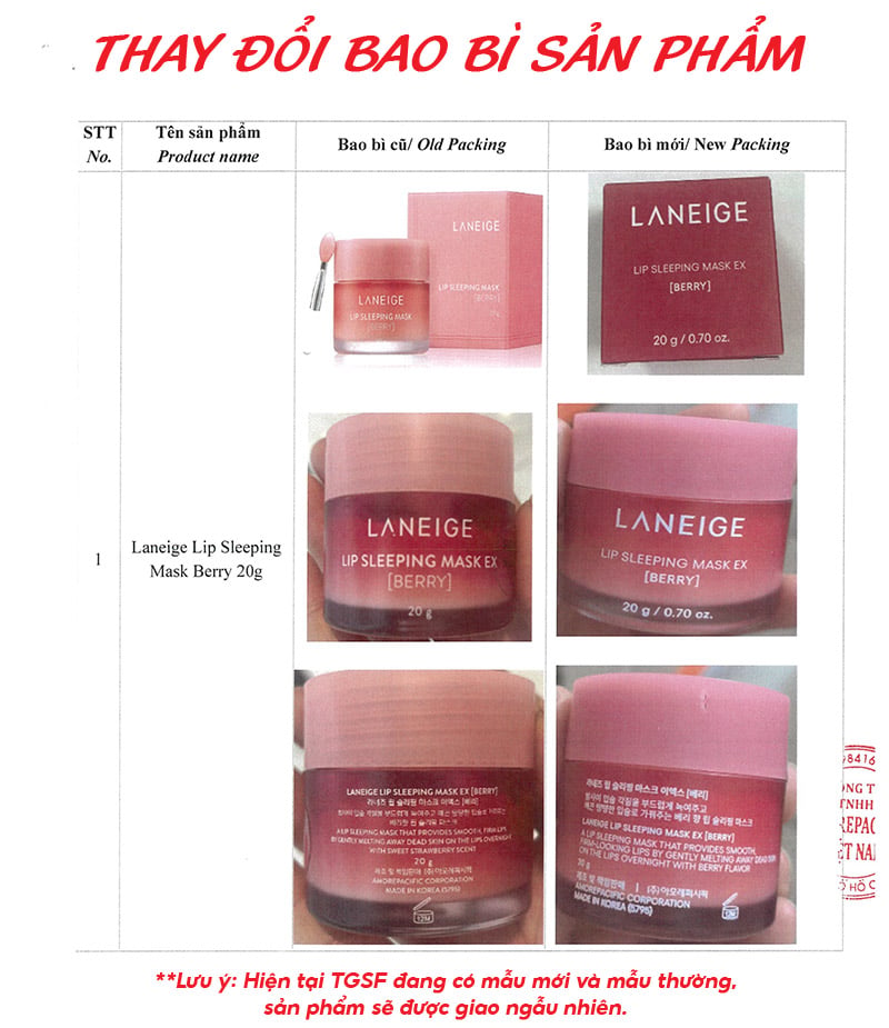 Mặt Nạ Ngủ Cho Môi Laneige Lip Sleeping Mask