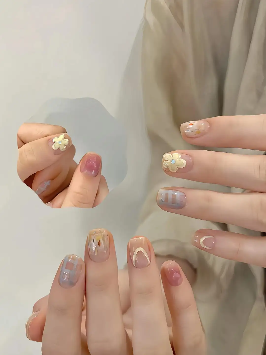 mẫu móng tay ngắn đẹp nhẹ nhàng