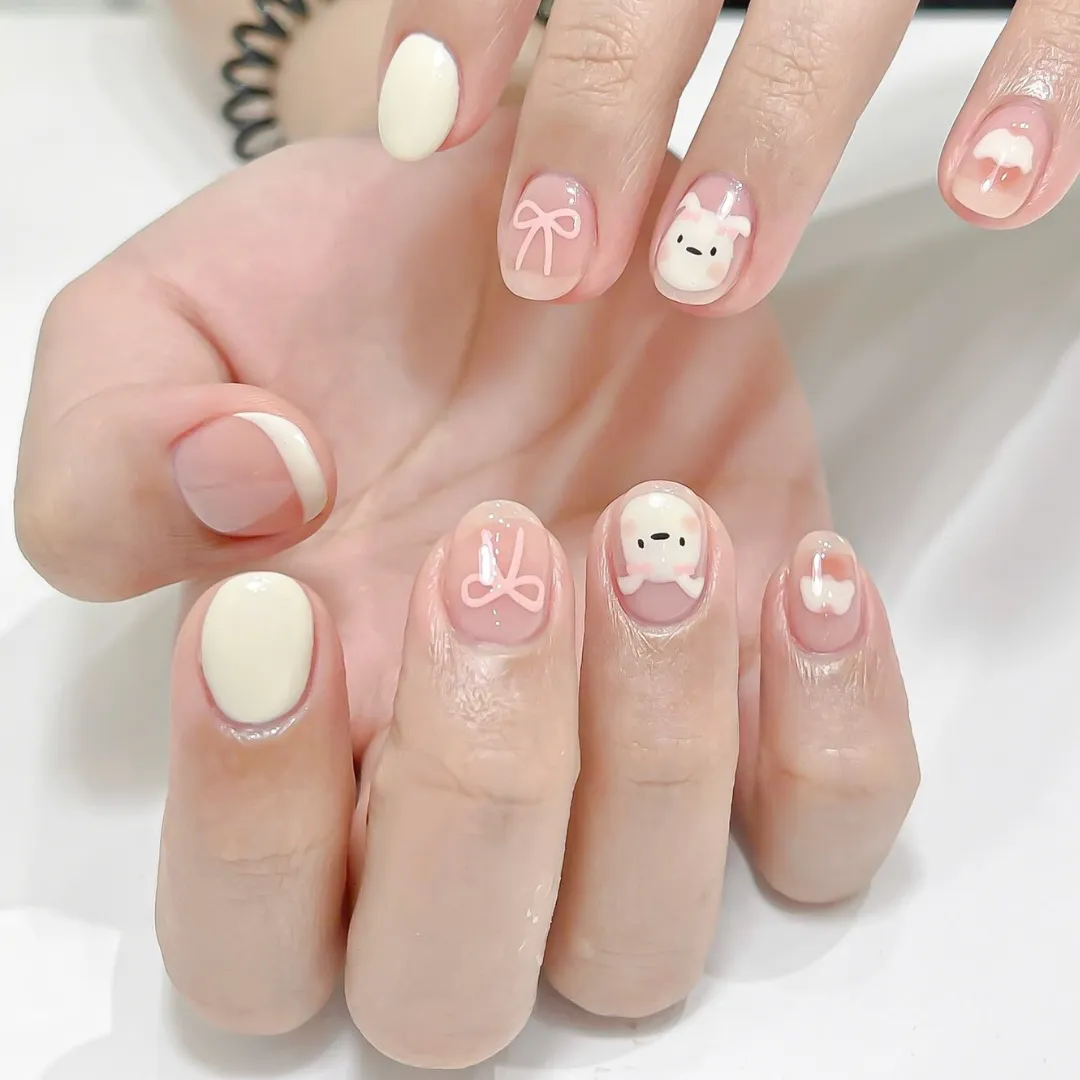Nail tay móng ngắn cute