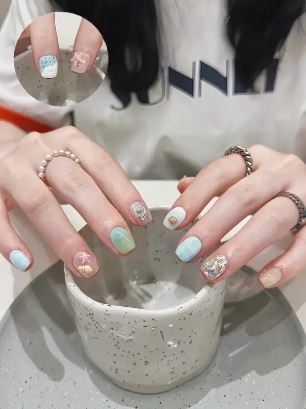 229+ mẫu nail vỏ sò năng động, tươi trẻ như biển cả