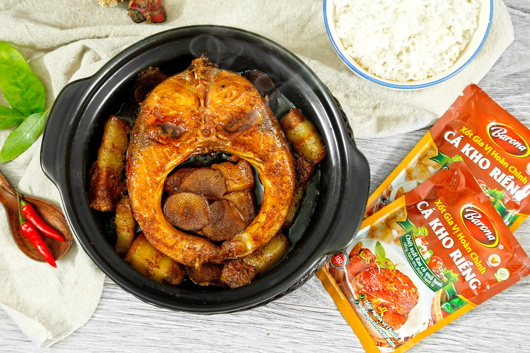 Xốt gia vị hoàn chỉnh Barona - Cá kho riềng