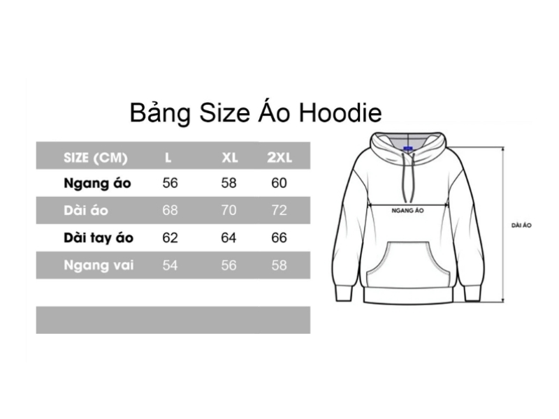 Bảng size hoodie cho nam và nữ | Cách chọn size hoodie chuẩn nhất