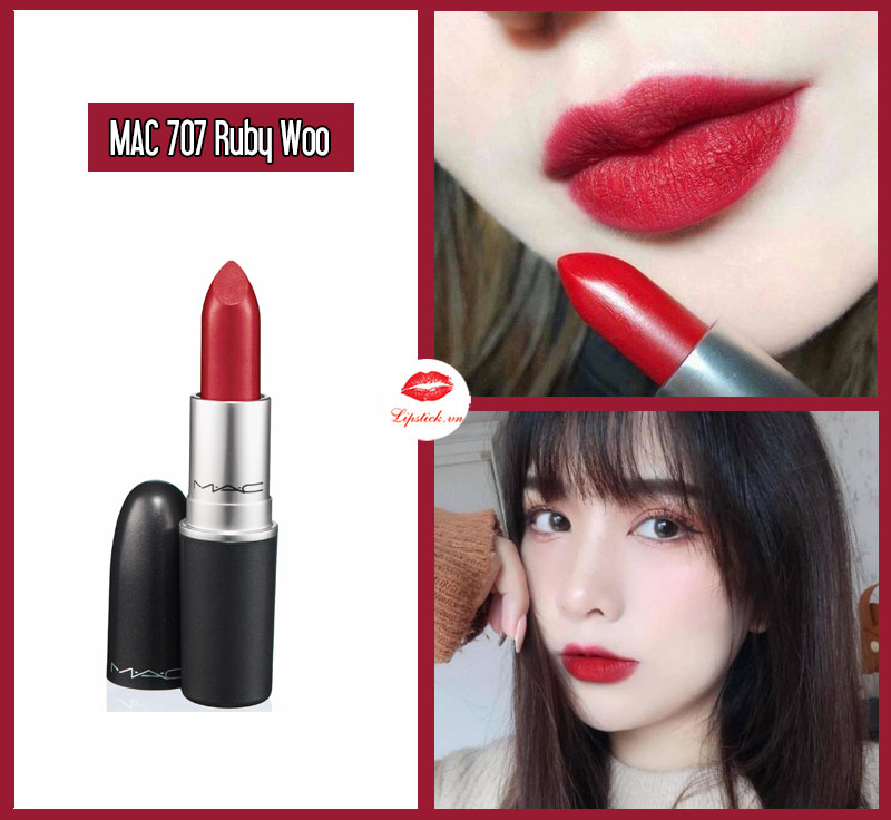 Son MAC Ruby Woo 707 Màu Đỏ Cổ Điển – Retro Matte