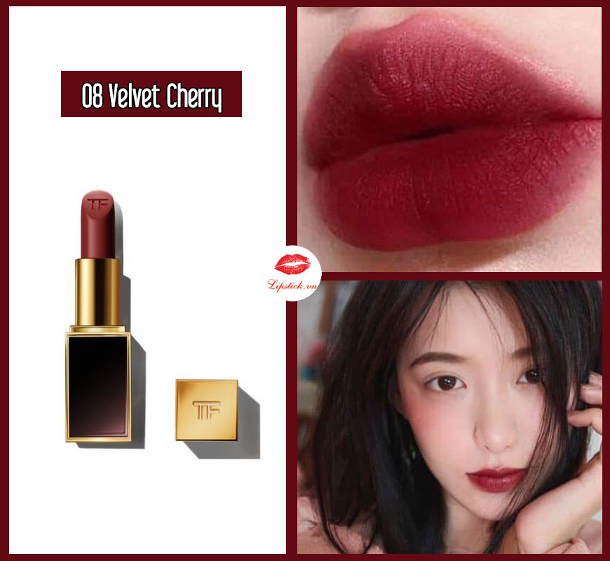 Son Tom Ford Velvet Cherry 08 Màu Đỏ Rượu Vang
