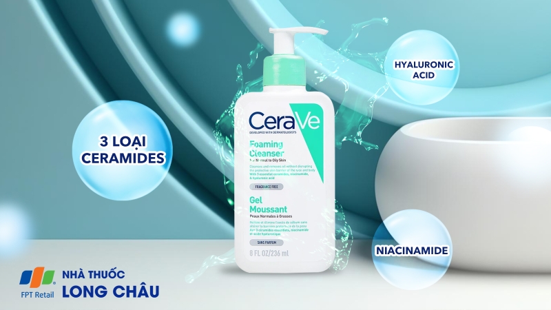 Sữa rửa mặt dành cho da dầu Cerave Foaming Cleanser 236ml