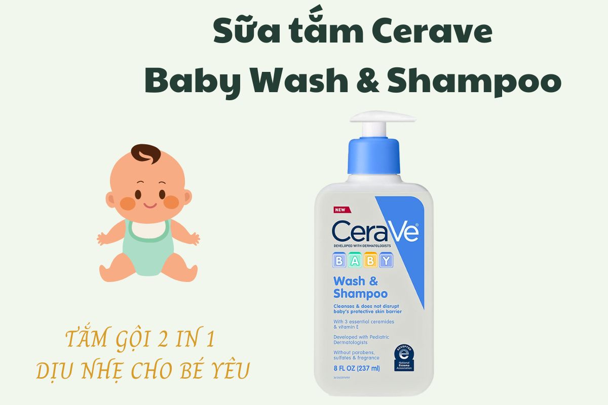 Sữa tắm Cerave Baby Wash & Shampoo
