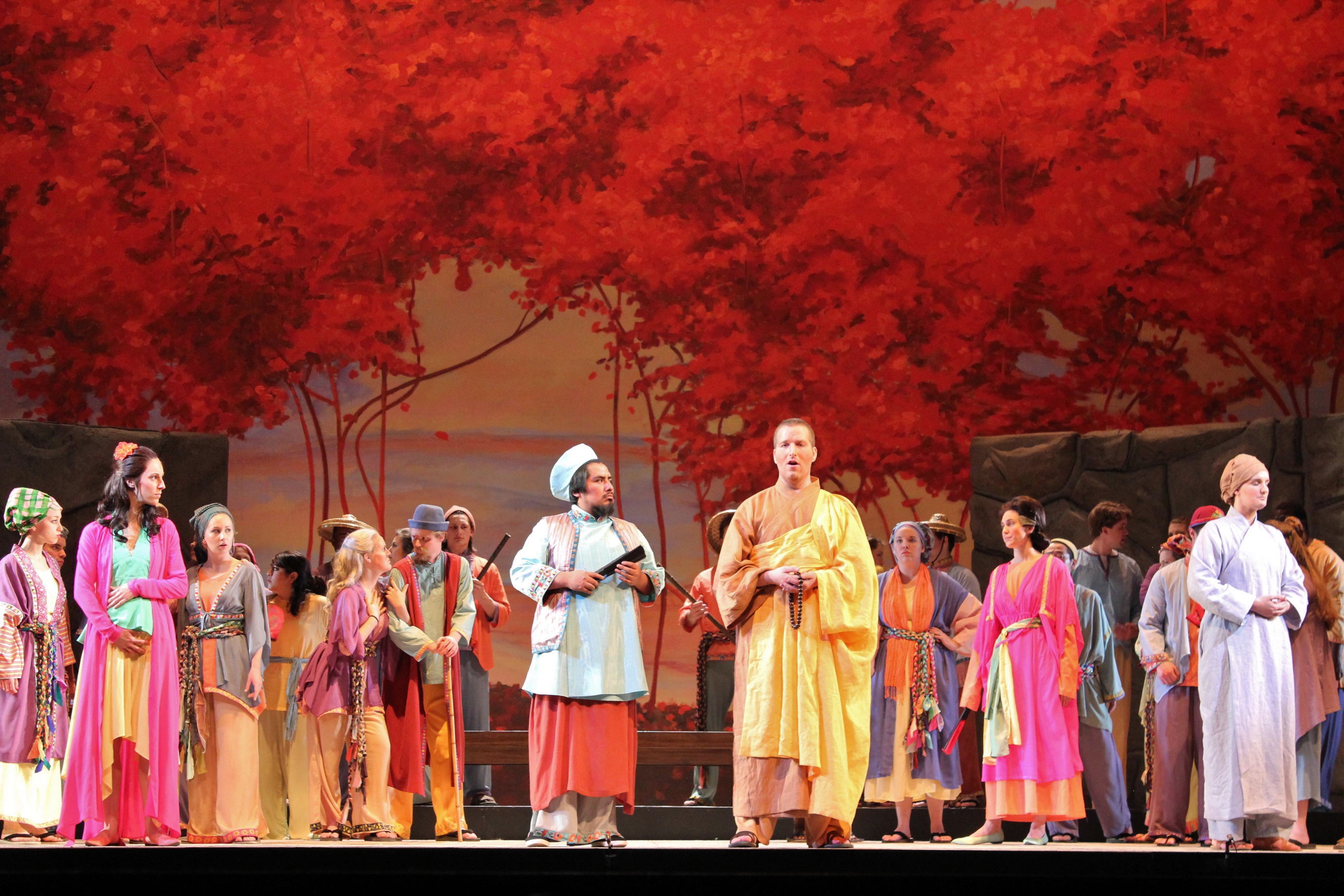 Phiên xử Thị Mầu - The trial: Thị Mầu (Sandra Periord) - Lý Trưởng (Jeremy Gussin) - Sư Cụ (Adam Walton) - Tiểu Kính Tâm (Sarah Ballman). Photo: Anvi Hoàng.