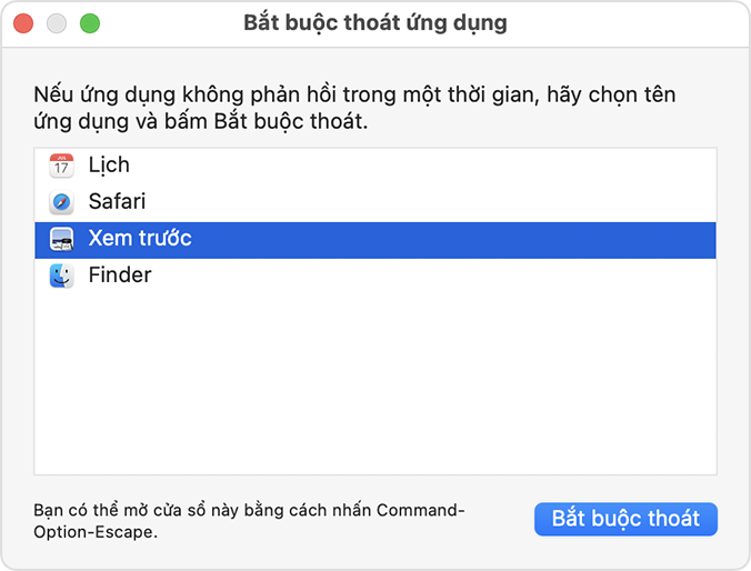 C&aacute;ch bắt buộc tho&aacute;t ứng dụng tr&ecirc;n m&aacute;y Mac
