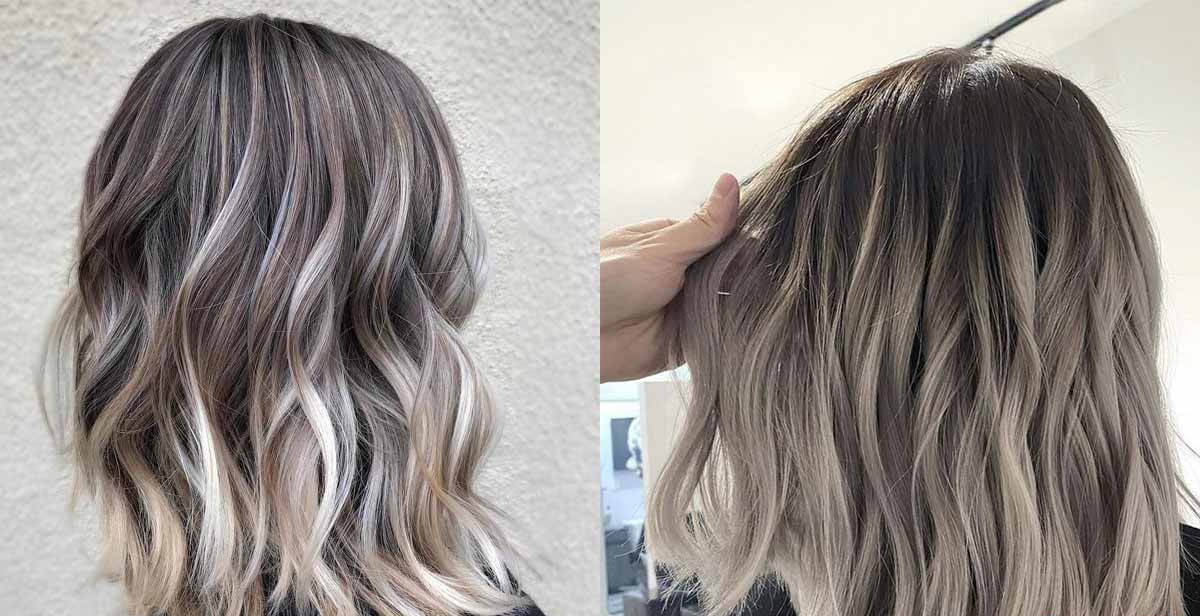 Tóc nhuộm Balayage giữa vàng và bạch kim