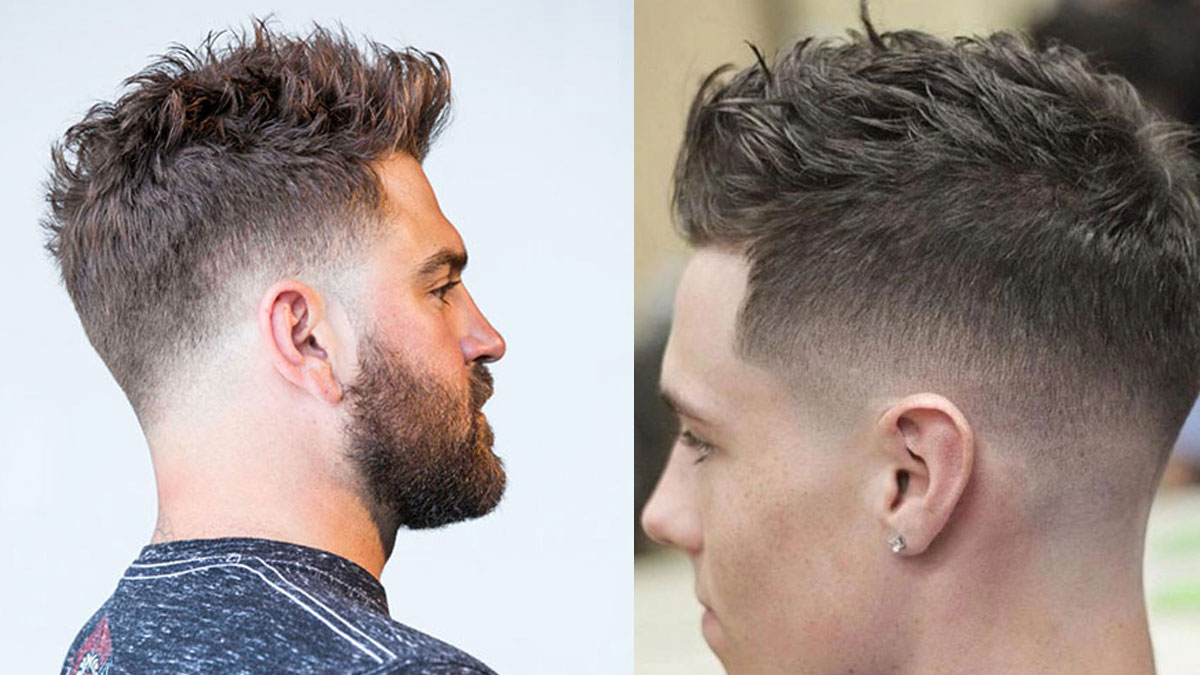 Kiểu tóc nam ngắn mặt tròn drop fade