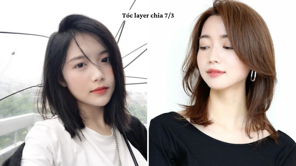 Tóc layer chia 7/3
