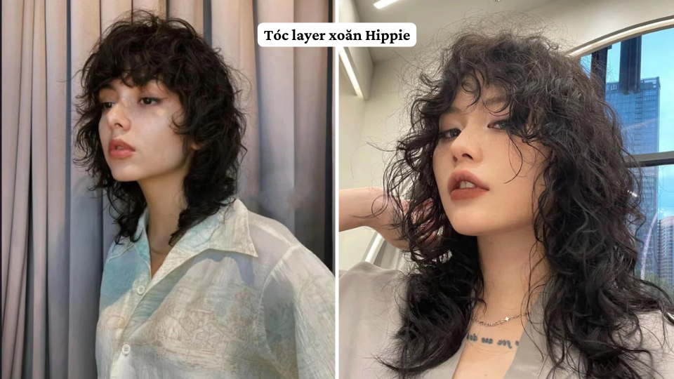 Tóc layer xoăn Hippie