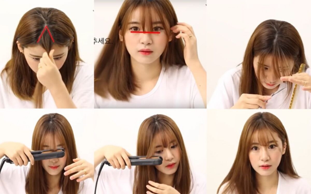 Hướng dẫn cắt tóc mái thưa tại nhà