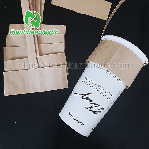 Túi chữ T bằng giấy đựng ly cà phê, trà sữa