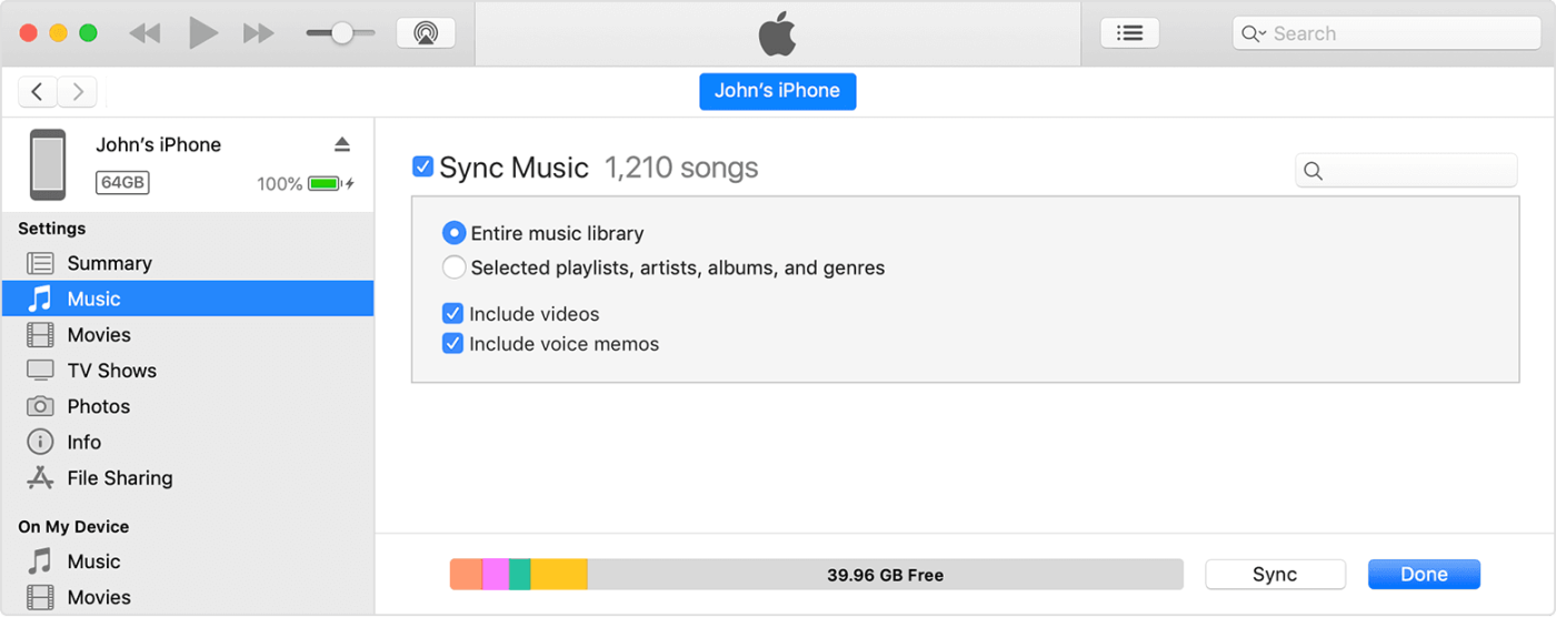 Sử dụng iTunes để đồng bộ h&oacute;a iPhone, iPad hoặc iPod với m&aacute;y t&iacute;nh