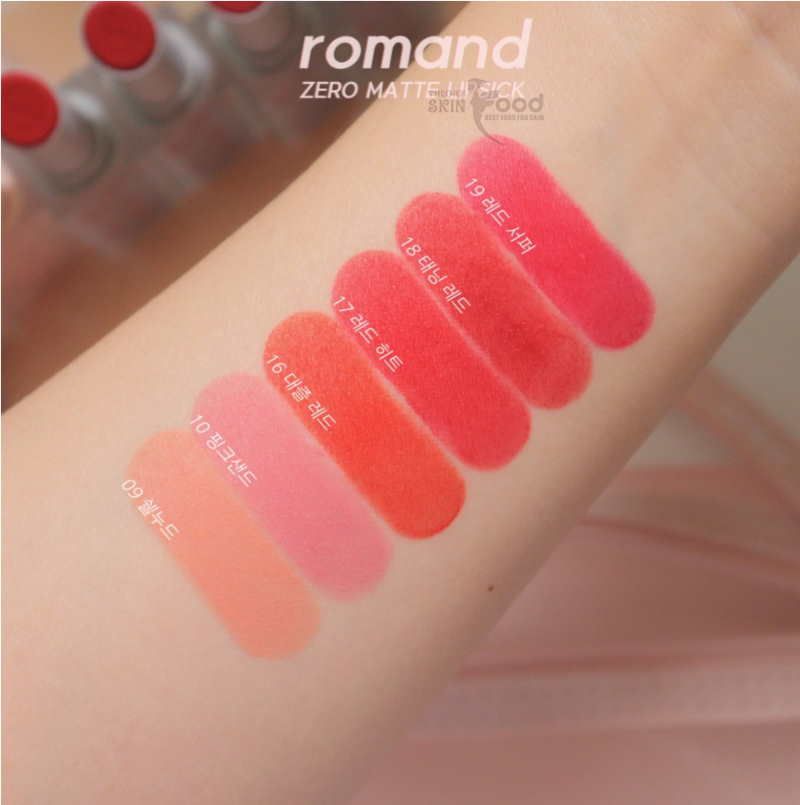 Son Thỏi Lì, Lên Màu Siêu Xinh Romand Zero Matte Lipstick 3g