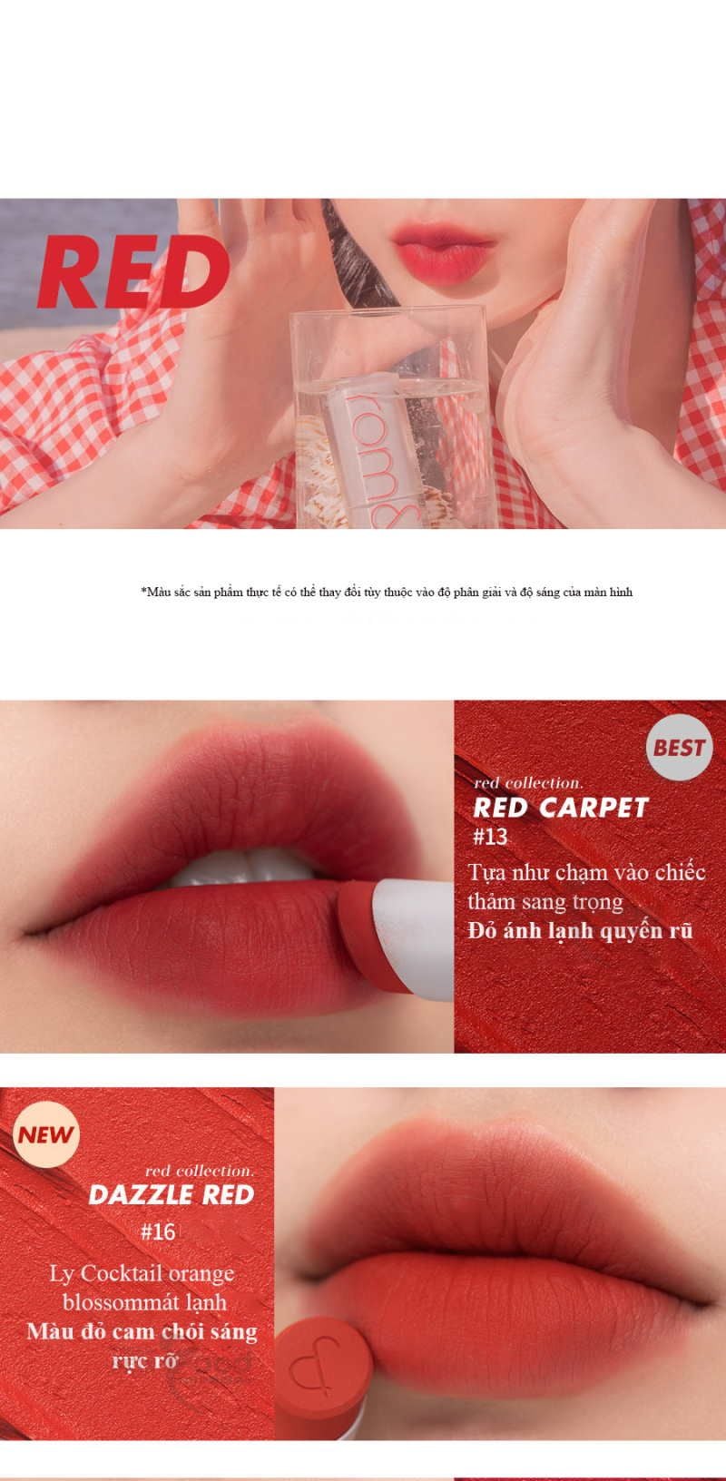 Son Thỏi Lì, Lên Màu Siêu Xinh Romand Zero Matte Lipstick 3g