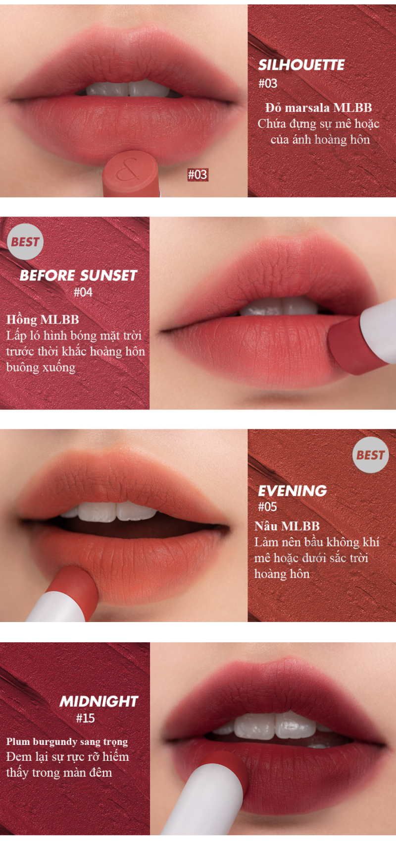 Son Thỏi Lì, Lên Màu Siêu Xinh Romand Zero Matte Lipstick 3g