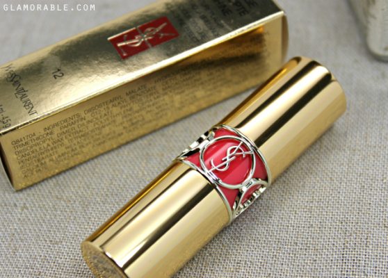 YSL Rouge Volupte Shine in #12 Corail Incandescent