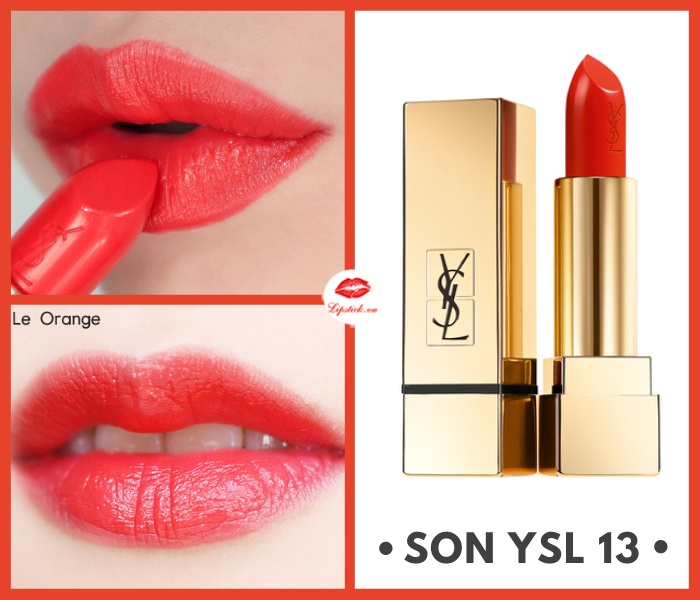 Son YSL 13 Le Orange Màu Đỏ Cam