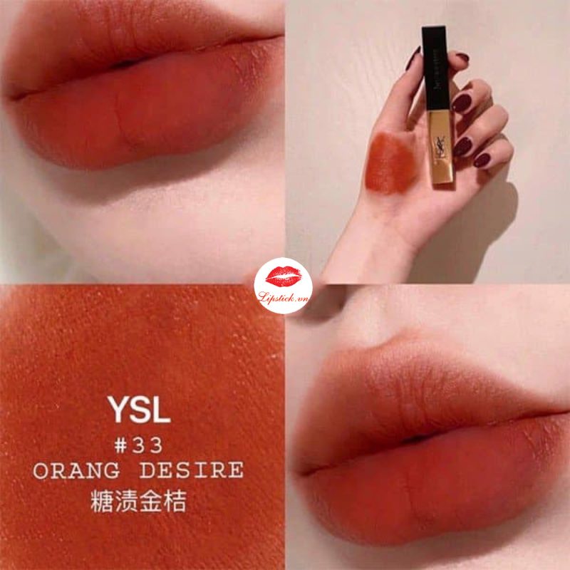 Son YSL Slim 33 Orange Desire Màu Cam Cháy